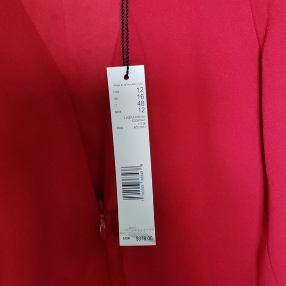 Elie Tahari red dress size 12 zipper detail NWT - Picture 7 of 8
